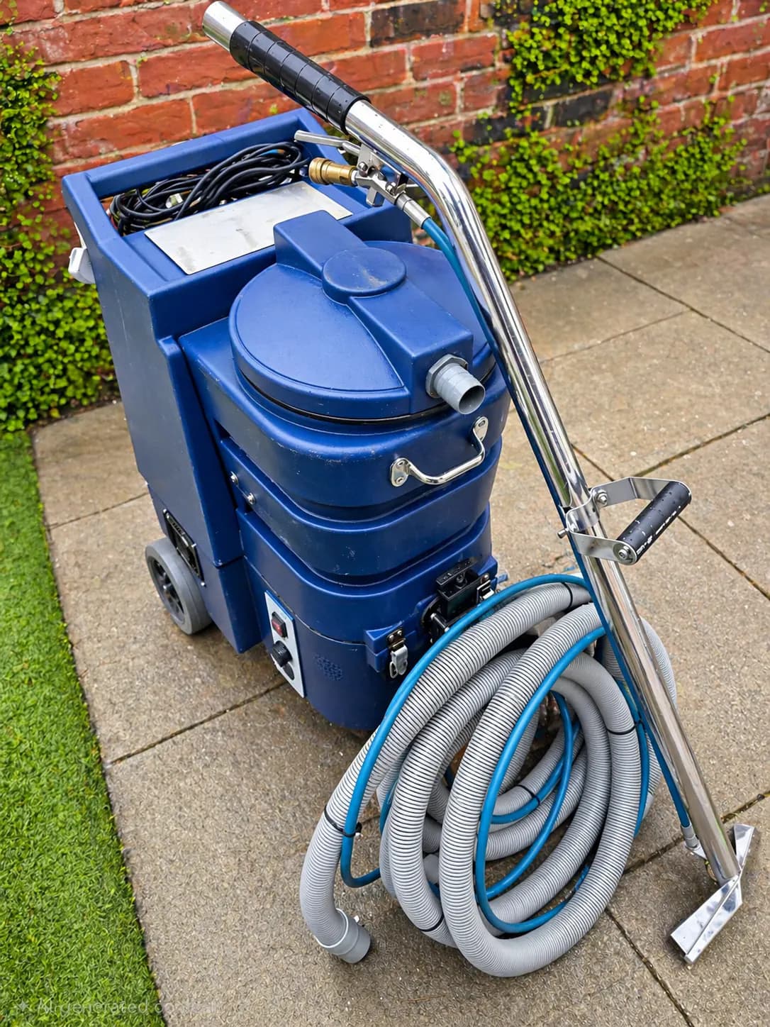 Professional carpet cleaning equipment in use